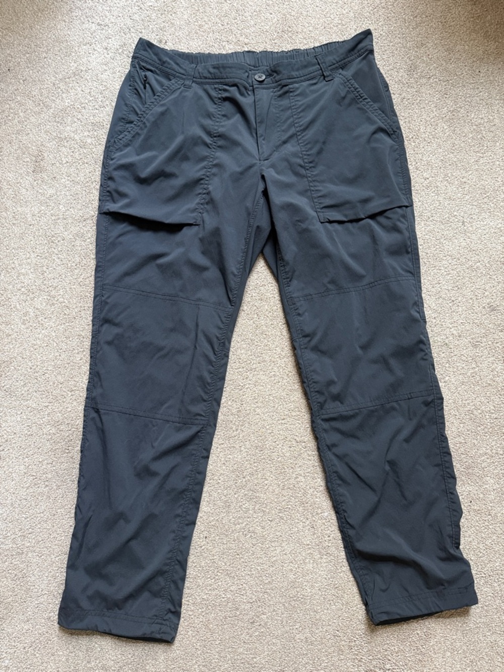 REI Co-Op 12 Petite Womans Lightweight Black Trailmade 5 Pkt Pants Bungie Ankle